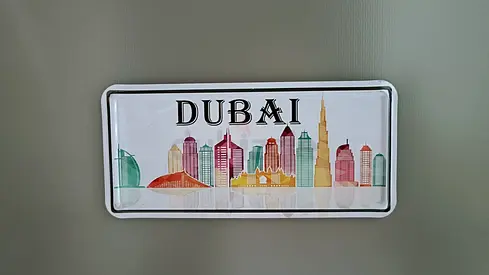 Dubai skyline souvenir metal sign - decorative plate