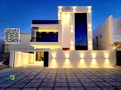 Double-height villa 5BR and roof , including electricity and water. in Al Yasmeen . Freehold. Bank f