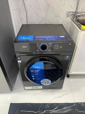 Midea 8kg Front Load Washing Machine - Almost New, Black