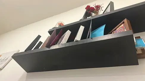 Black ikea wooden shelf
