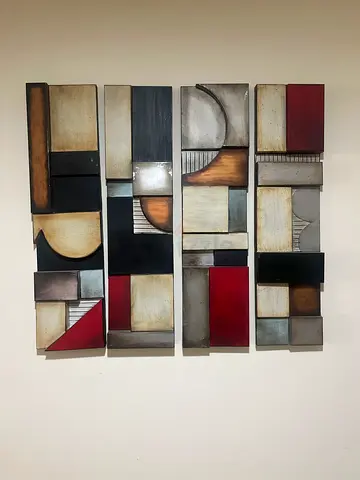 Modern Geometric Metal Wall Art Set