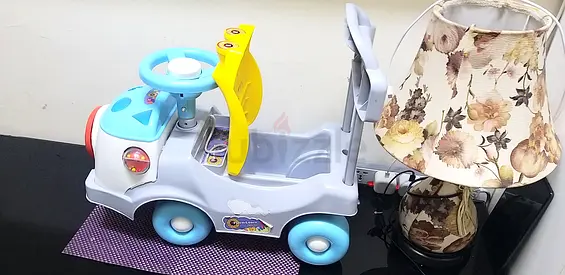 Kids Ride-On Push Car with Steering Wheel and Handle