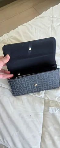 Grey patterned long womens wallet - good condition