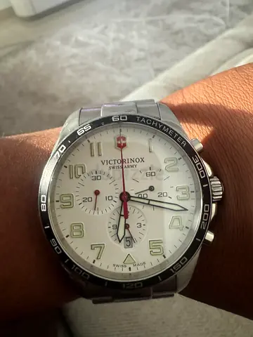 Used mens stainless steel chronograph wristwatch - needs servicing
