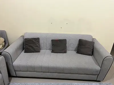 Light grey 3-seater sofa with cushions - good condition