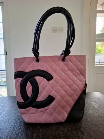 Authentic Chanel Cambone Pink quilted tote bag