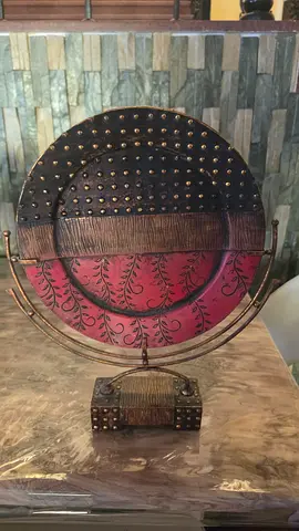 Antique Vintage Decorative Metal Gong on Stand