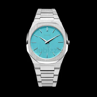 Stainless Steel Mens Watch with Turquoise Dial