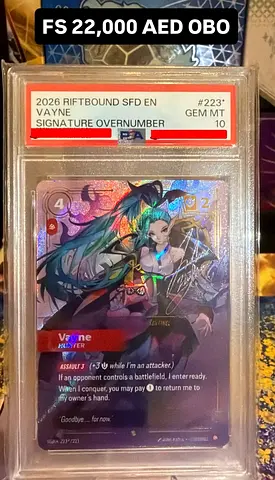 2026 Riftbound Vayne #223* Overnumbered Signature PSA 10