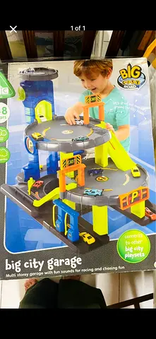 Big City Garage Multi-level Toy Car Playset with Ramps and Sounds