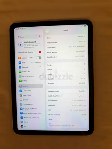 Silver Apple iPad 10th generation