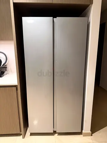 Sleek Silver Side-by-Side Refrigerator