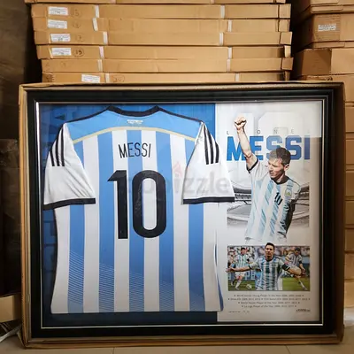 Framed Signed Lionel Messi #10 Argentina Jersey with Photos