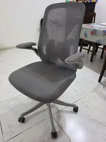 Ergonomic Grey Mesh Office Chair with Adjustable Armrests