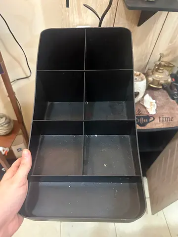 Black plastic kitchen utensil cutlery organizer / drawer tray