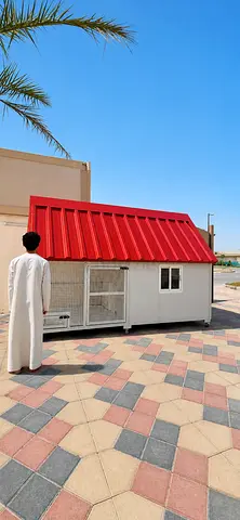 Stylish Dog Kennel with a Red Roof