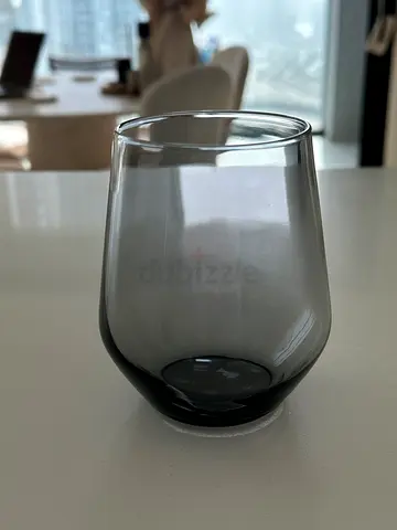 Set of 6 IKEA Ivrig Smoky Glass Tumblers - Gently Used, some have scratches from the dishwasher