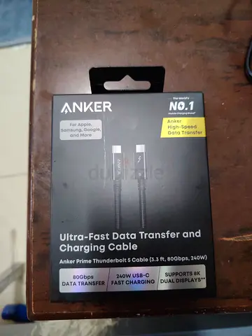 Anker Prime Thunderbolt 5 USB-C to USB-C 3.3ft Cable - 80Gbps, 240W
