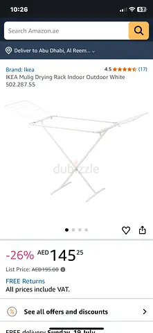 IKEA Foldable Metal Clothes Drying Rack - Compact and Lightweight