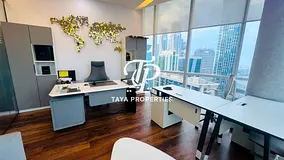 Fully Furnished Top Floor Office | Burj Khalifa & Sea View | Taya Properties