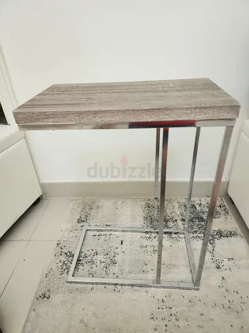 Homecenter Modern Wood laminate Side Table with Chrome Metal Frame