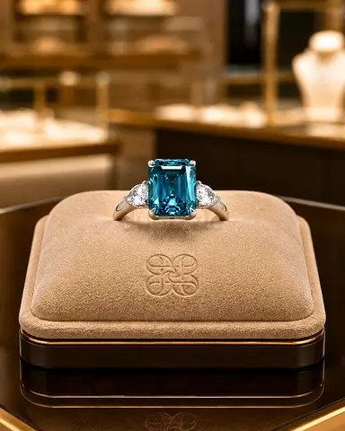 Stunning 3.03ct Blue Diamond Ring | 18K White Gold | VVS2/D | IGI Certified