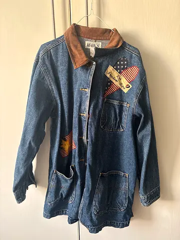 Thrifted Haik’s vintage patchwork denim cotton jacket