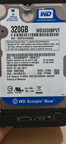 WD Scorpio Blue 320GB HDD WD3200BPVT - Good Working Condition