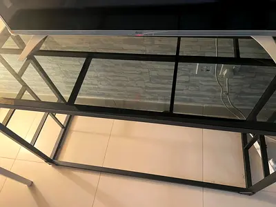 Arrow Crafts Black Glass Console Table