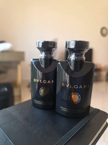 Bvlgari face and body emulsion Bottles. Lotions