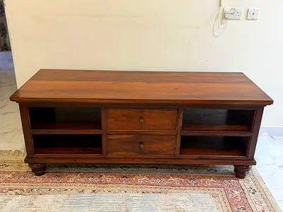 Wooden TV Stand with Storage Drawers