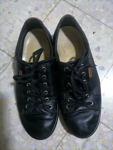 Ecco Black Leather Sneakers, used - size 43