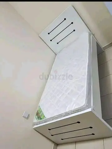 Modern White Single Bed with Mattress