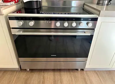 Siemens Electric Cooking Range, Glass Ceramic Cooktop, 90 cm, Stainless Steel, HK9K9V850M