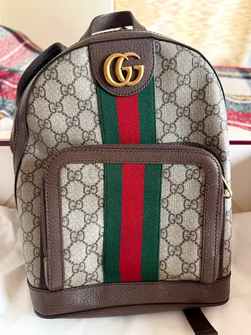 Gucci GG Supreme Canvas Mini Backpack with Web Stripe