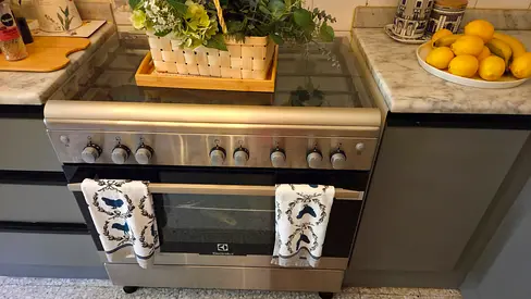 Electrolux 90cm Stainless Steel 5-Burner Gas Cooker with Oven