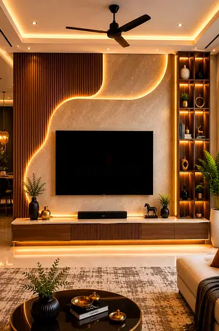 Luxury TV unit wall design