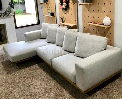 West Elm L Shape Sofa Beige