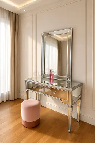 Mirrored Dressing Table with Large Matching Mirror