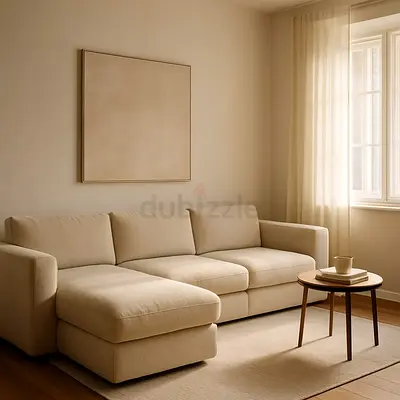 🤍 Transform Your Living Room with This Elegant Cream Sectional Sofa ✨🏠