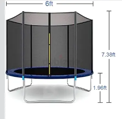 6ft Round Trampoline with Safety Enclosure - Good Condition