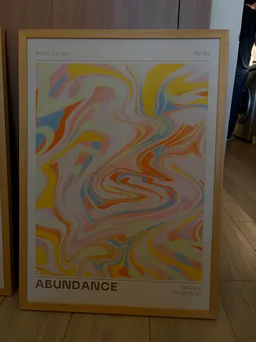 Framed Abundance and “good things are coming” Abstract Art Print (Wood Frame)