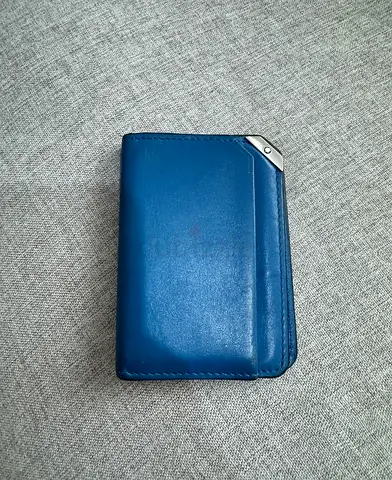 Montblank Blue leather mens wallet - compact card holder, gently used