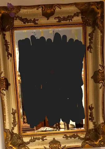 Large Ornate Gold Wall Mirror with Decorative Frame