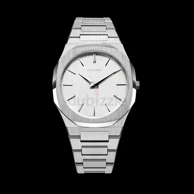 D1 Milano Stainless Steel Mens Watch - Minimal Silver Dial