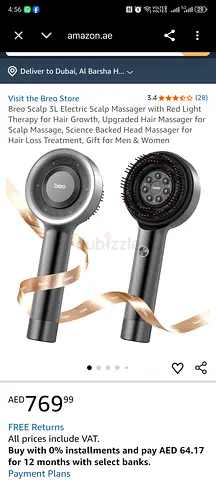Breo laser hair growth comb