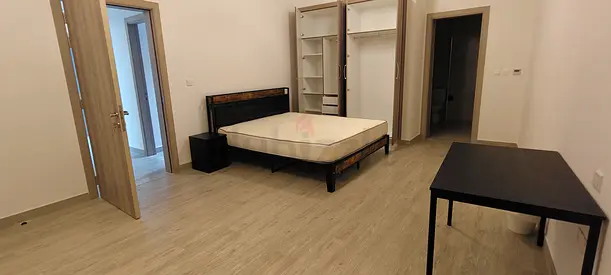 Modern Bed Frame with Mattress, Wardrobes and Side Table Set
