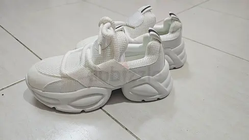 White Chunky Mesh Sneakers