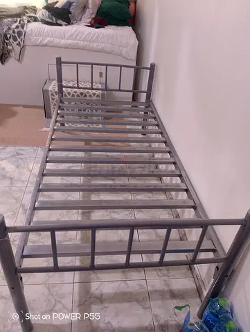 Single Metal Bed Frame - Grey, Sturdy and Ready