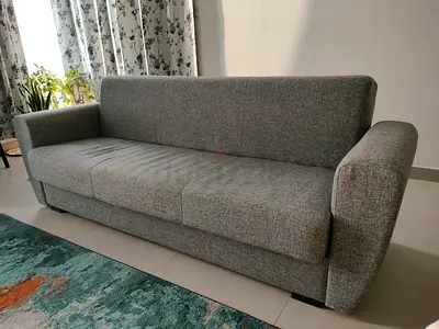 Sofa Cum Bed, Grey Fabric, Convertible (With Storage)